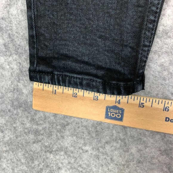 Re/Done Jeans 90s High Rise Ankle Crop Women's 26 Washed Noir Button Fly Denim - Picture 13 of 14